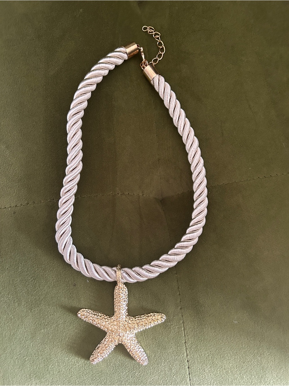 Rope Necklace with Gold Starfish Pendant